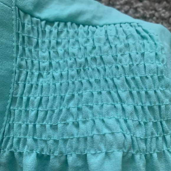 Women's Teal 3/4 Sleeve Dress Top - Picture 5 of 7